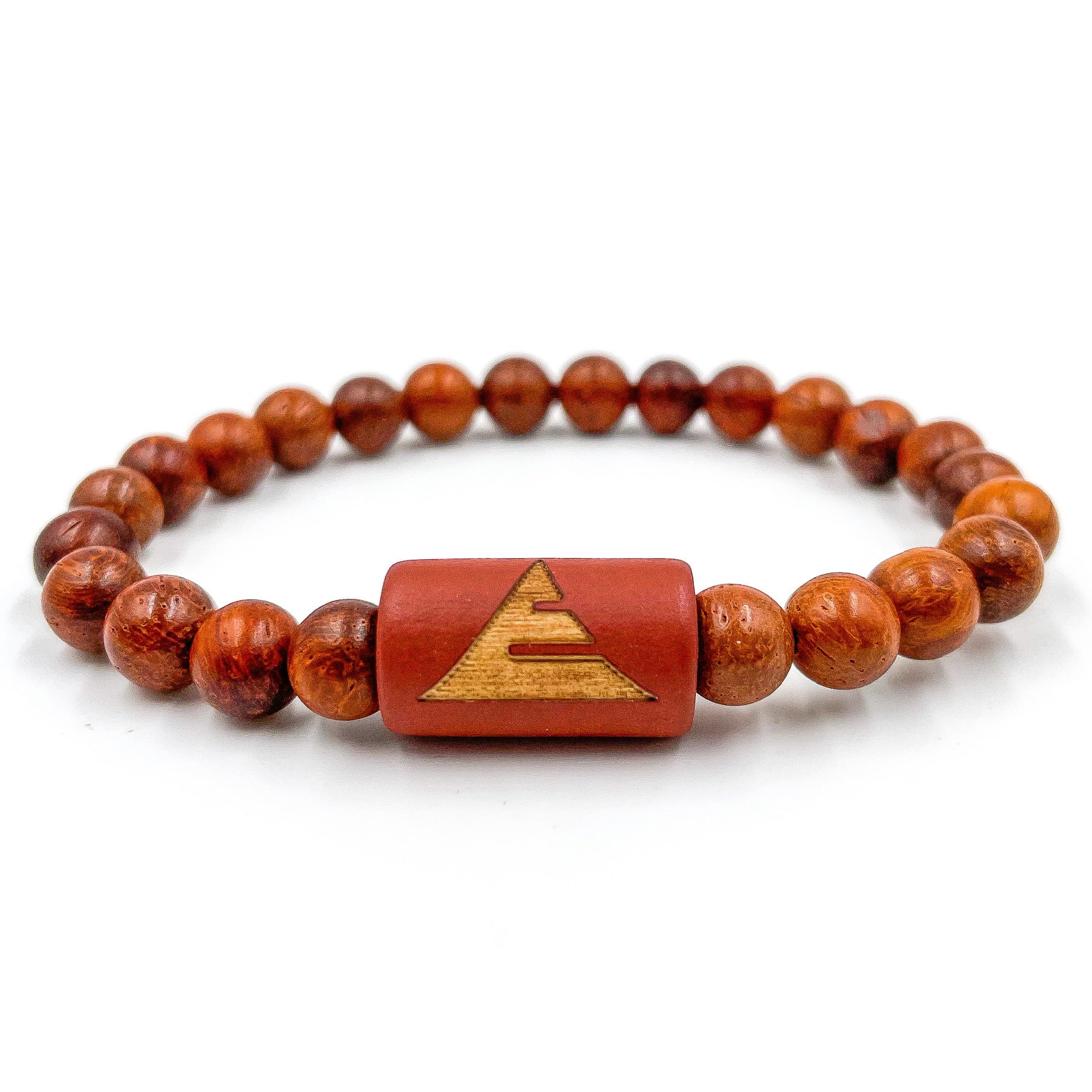 Solid – Red Rosewood Mala Beaded Bracelet | Handmade 8mm Wooden Meditation Jewelry