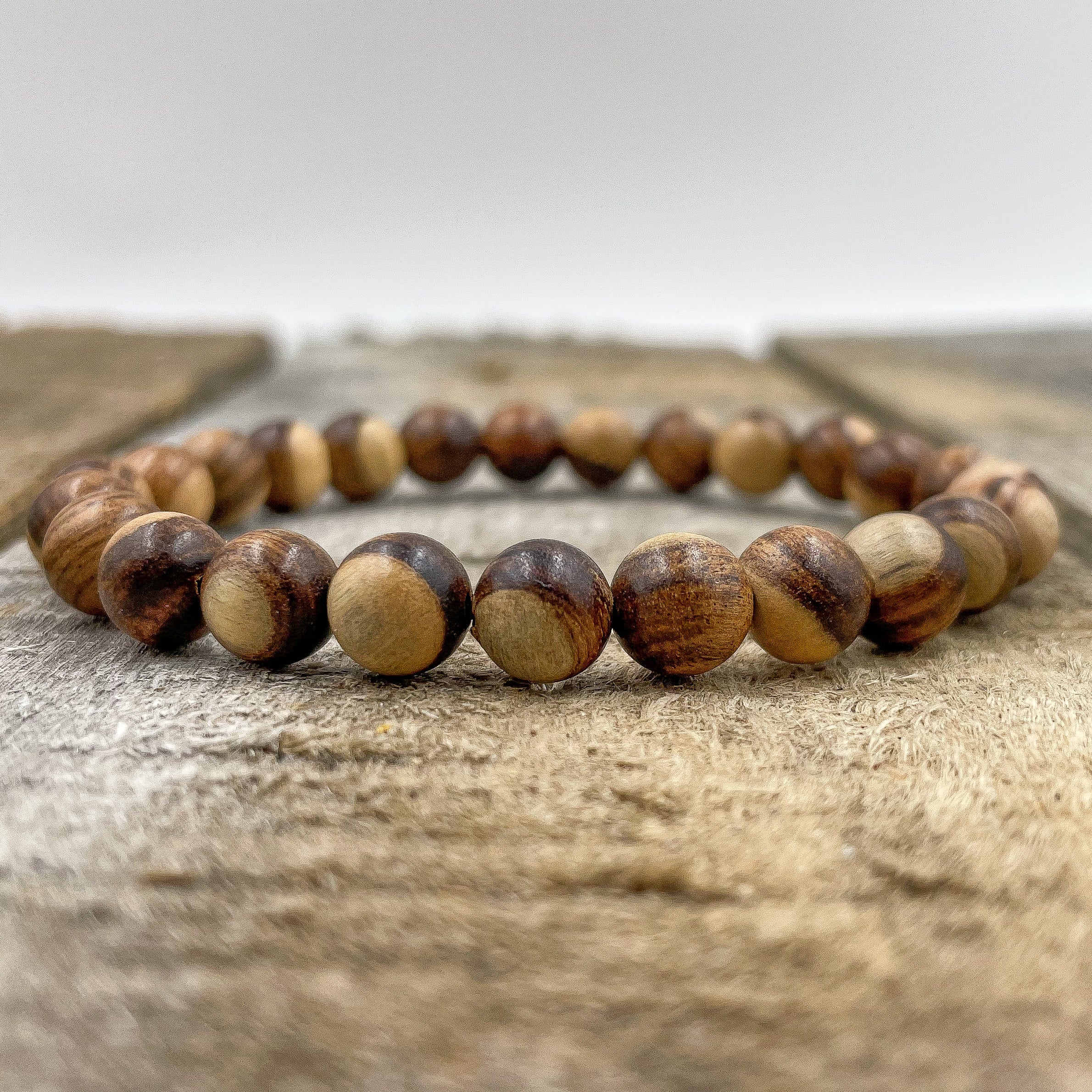 Union – Dual Brown Sandalwood Mala Beaded Bracelet | Handmade 8mm Natural Wooden Jewelry