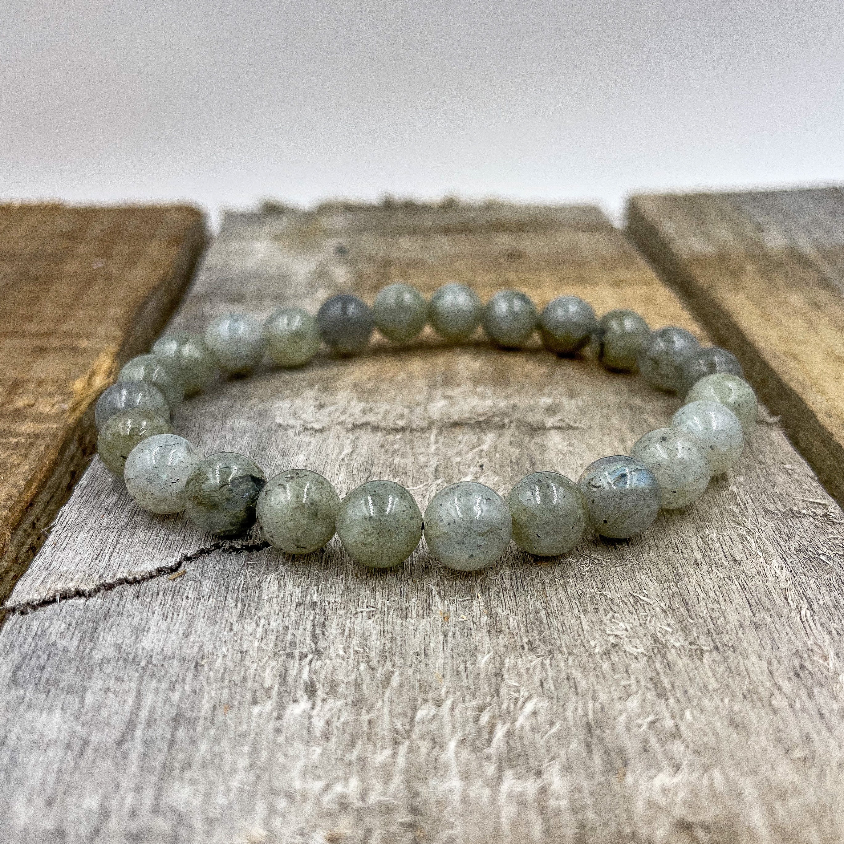 Handmade Labradorite Gemstone Beaded Bracelet – Natural Healing Crystal Jewelry for Men & Women | Protection, Energy & Balance