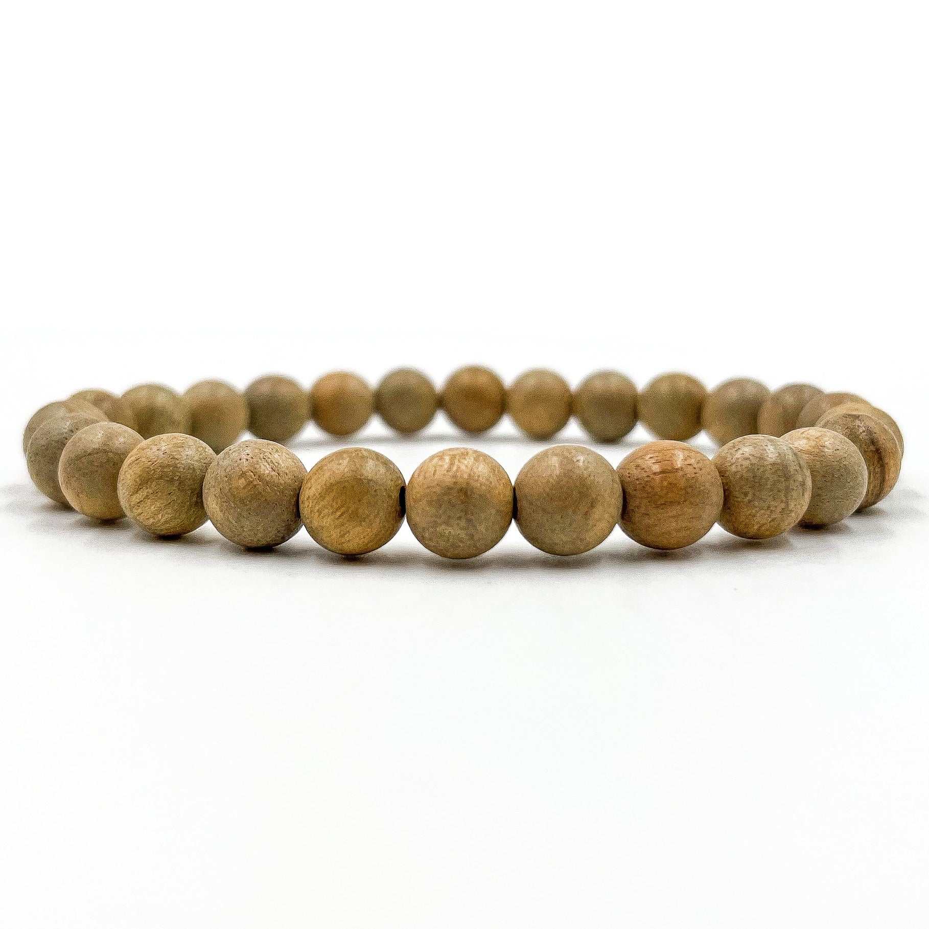 Union Camphor Wood Mala Beaded Bracelet – Handmade 8mm Wooden Beads, Stretch Fit, Natural Aromatic Healing Bracelet with Lifetime Warranty