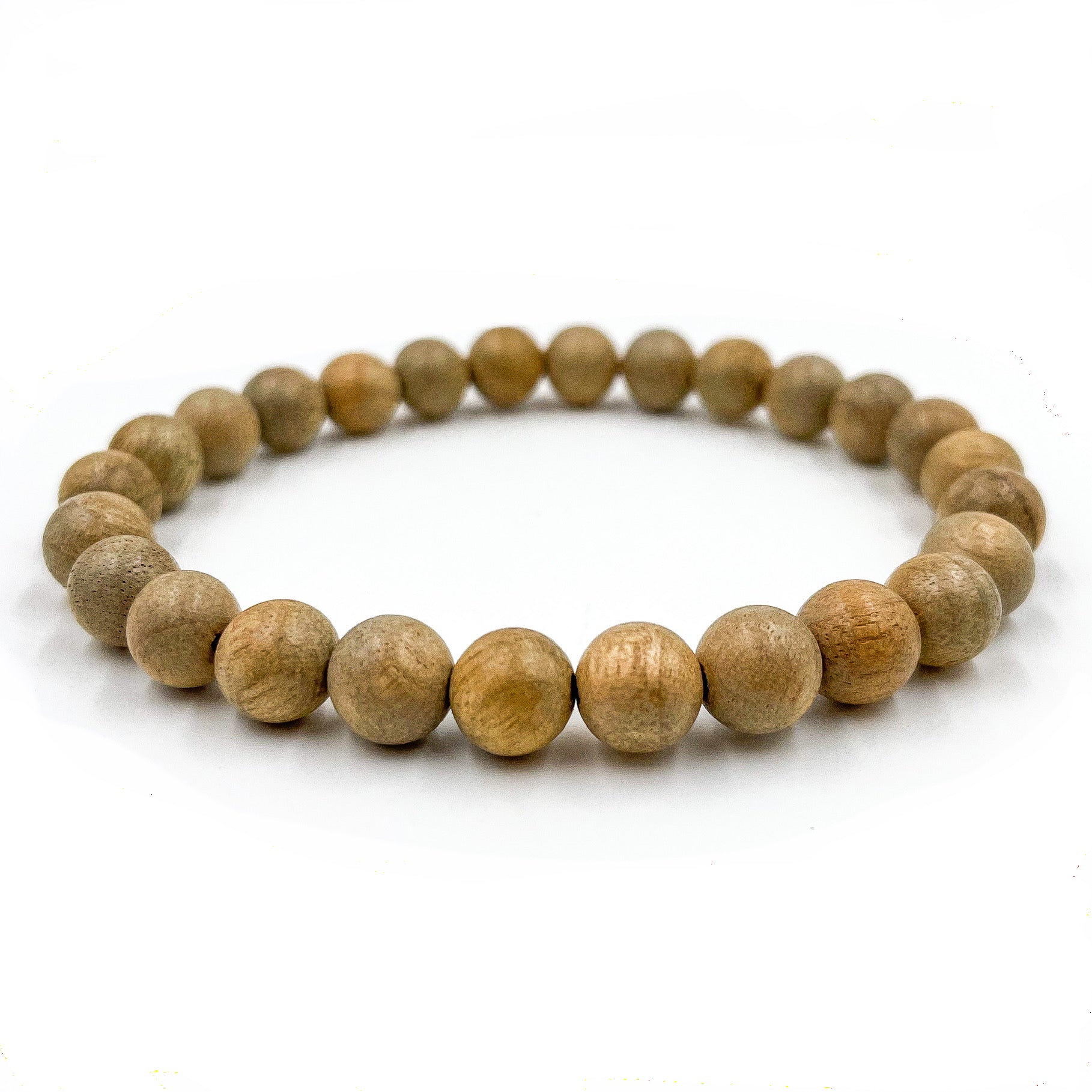Union Camphor Wood Mala Beaded Bracelet – Handmade 8mm Wooden Beads, Stretch Fit, Natural Aromatic Healing Bracelet with Lifetime Warranty