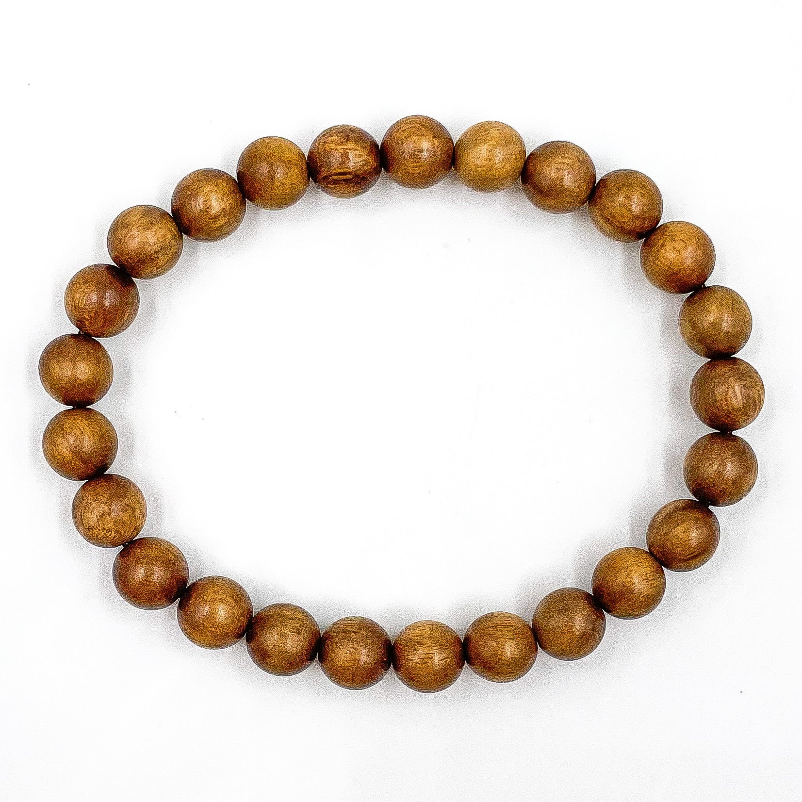 Union – Hickory Wood Mala Beaded Bracelet | Natural 8mm Honey Brown Wooden Beads, Handmade Jewelry