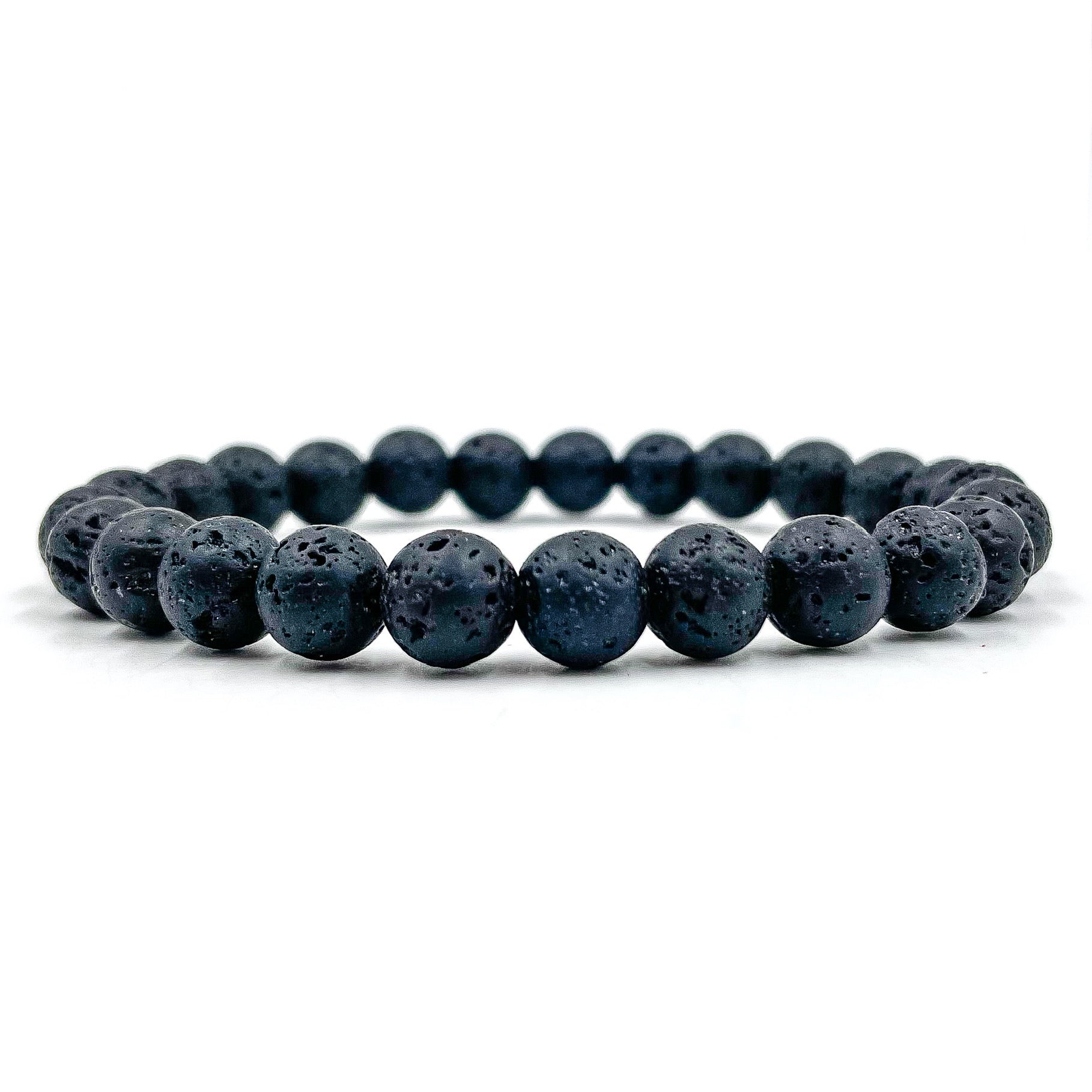 Union – Smooth Lava Rock Gemstone Beaded Bracelet | Handmade 8mm Natural Healing Stone Jewelry
