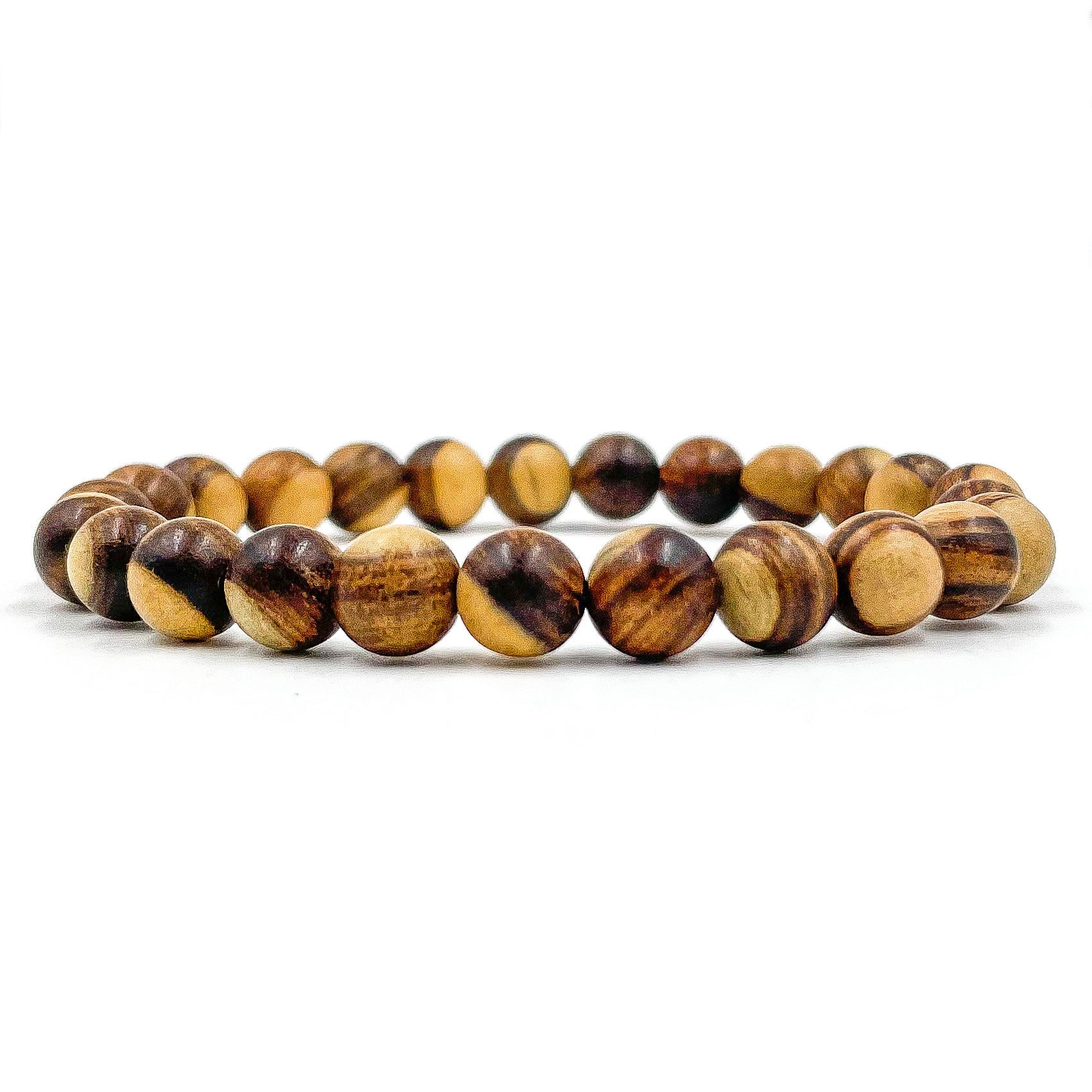 Union – Dual Brown Sandalwood Mala Beaded Bracelet | Handmade 8mm Natural Wooden Jewelry