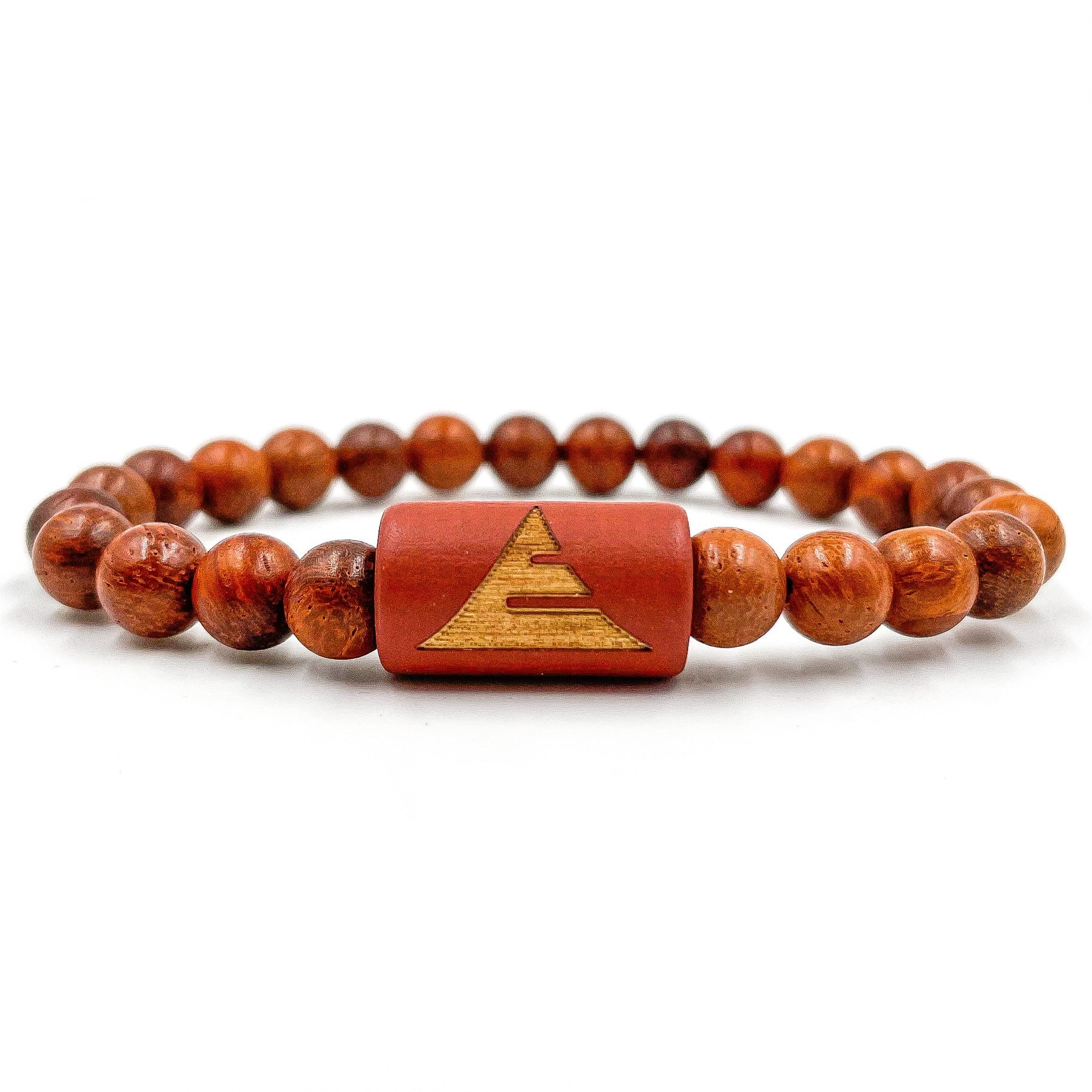Solid – Red Rosewood Mala Beaded Bracelet | Handmade 8mm Wooden Meditation Jewelry