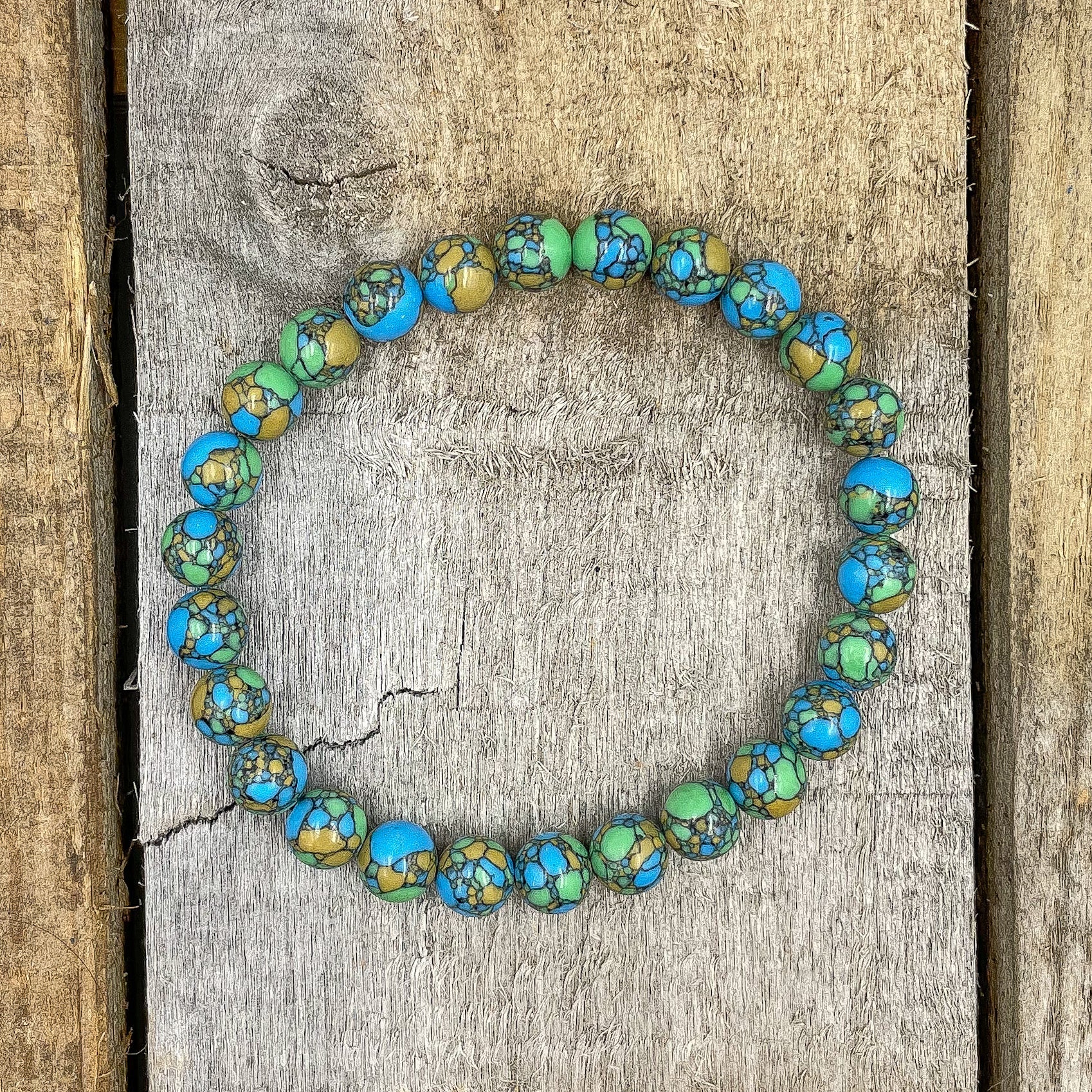 Union Multicolor Howlite Gemstone Beaded Bracelet – Handmade 8mm Natural Healing Stone Bracelet for Calm & Focus