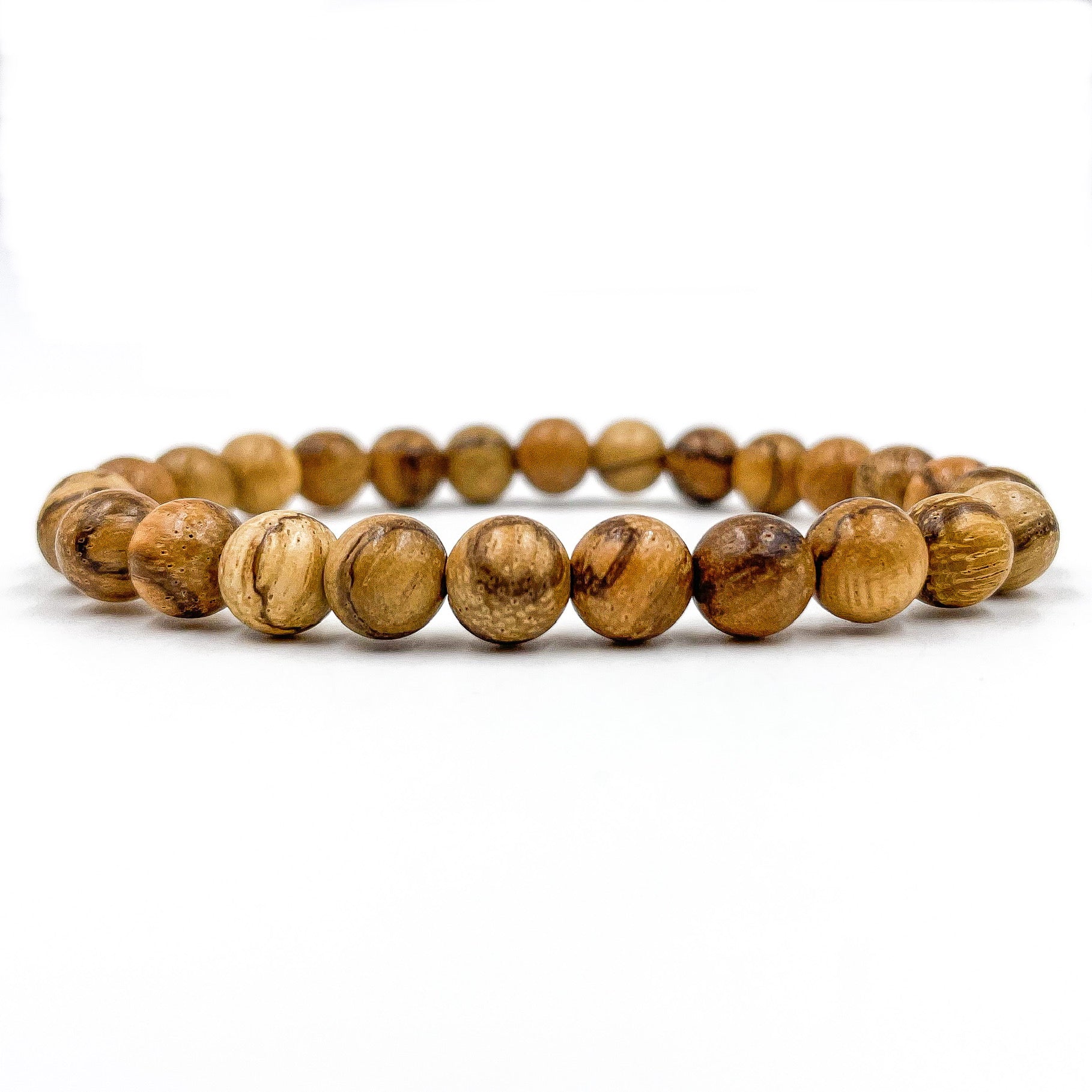 Union – Light Brown Sandalwood Mala Beaded Bracelet | Natural 8mm Wooden Beads, Handmade Spiritual Jewelry