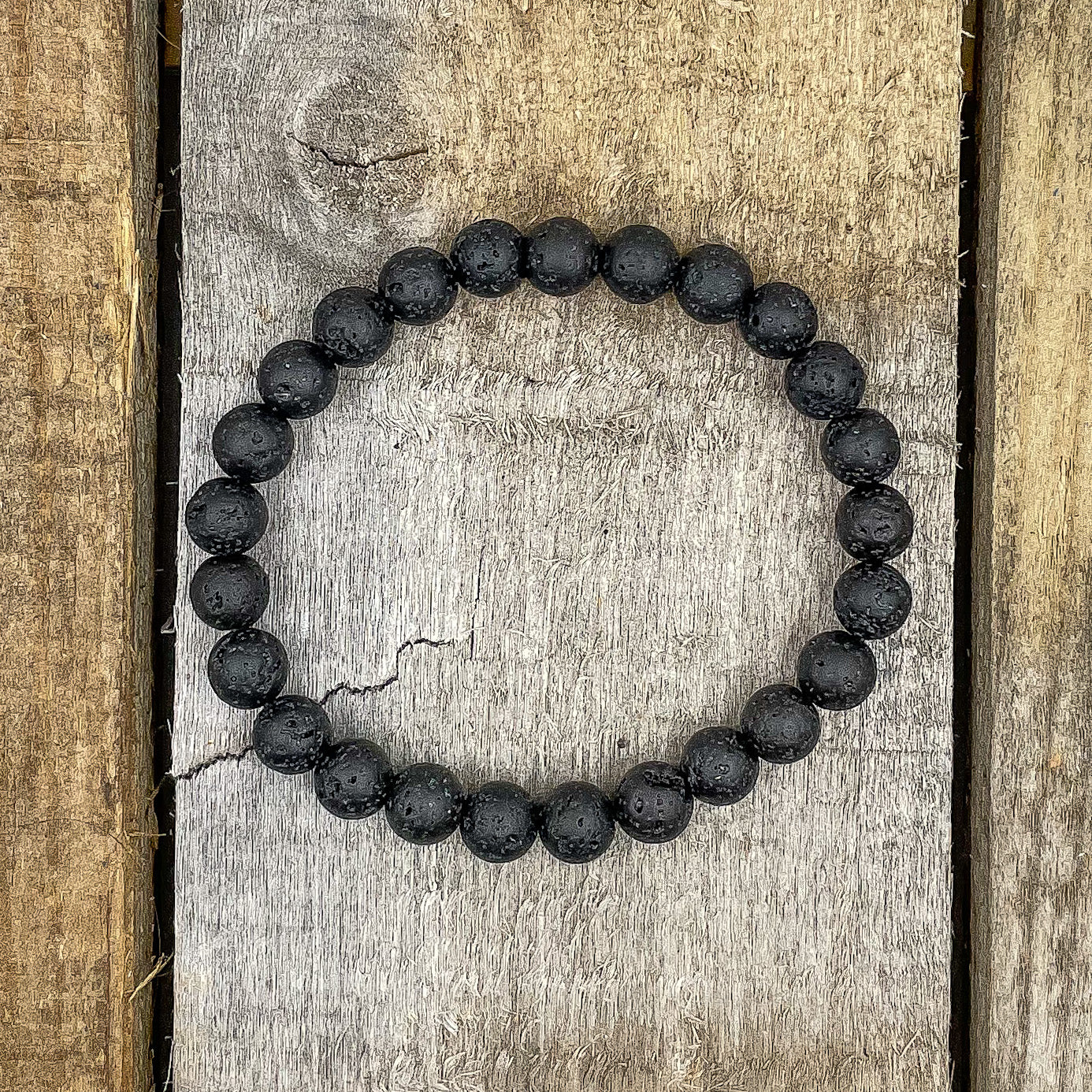Union – Smooth Lava Rock Gemstone Beaded Bracelet | Handmade 8mm Natural Healing Stone Jewelry