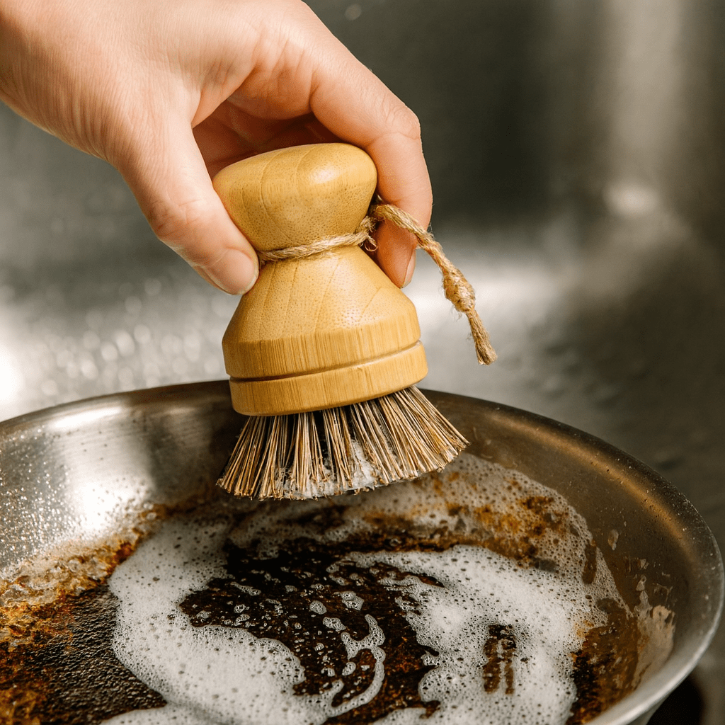 Eco-Friendly Biodegradable Bamboo Dish Scrub Brush with Replaceable Heads