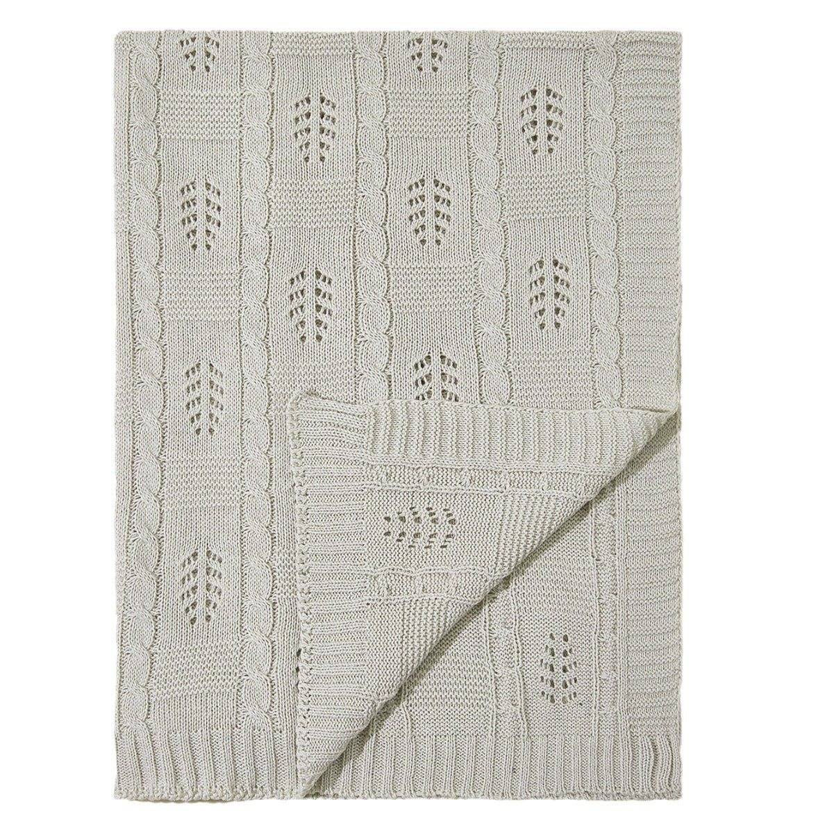 Knitted Baby Blanket with Hollow-Out Design – Soft Cotton Acrylic Solid Color Blanket for All Seasons (Unisex)