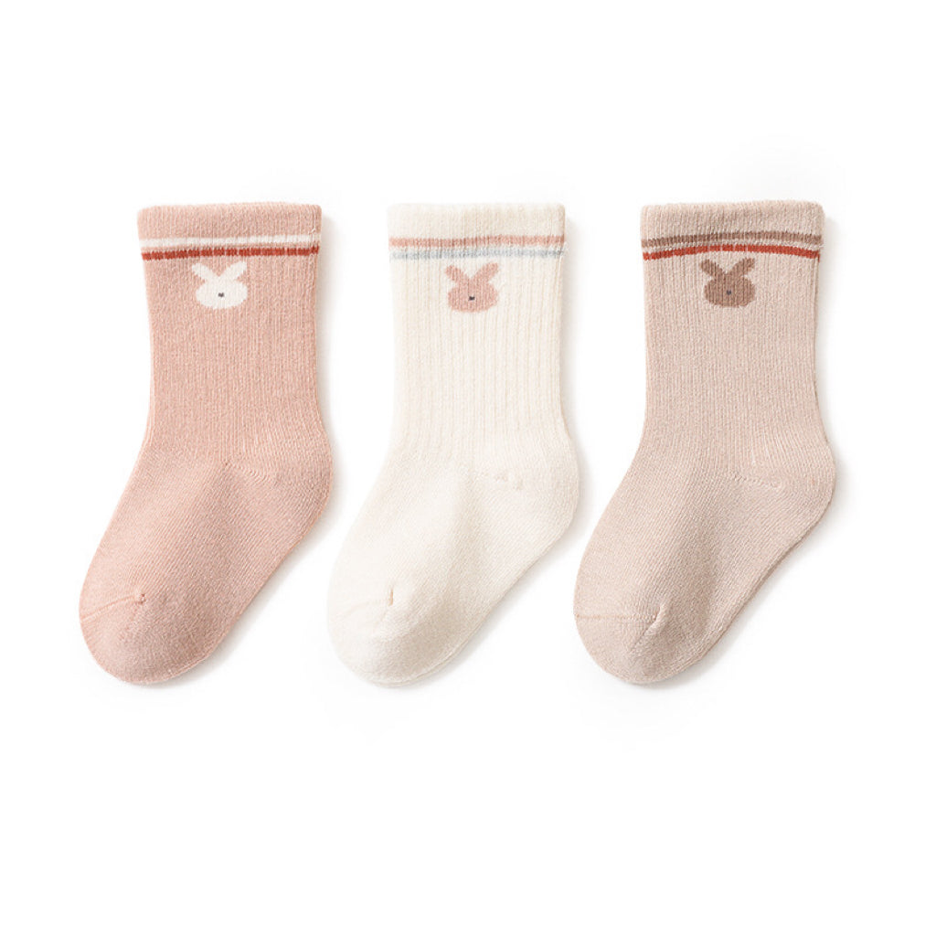 Baby Cotton Mid-Tube Socks with Cute Print – Soft Breathable Spring & Autumn Socks (Unisex)