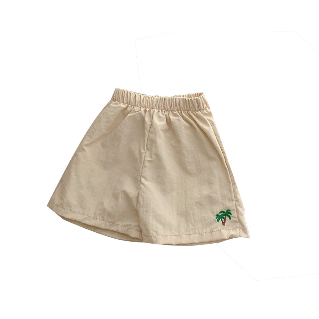 Baby Fruit Embroidered Cotton Shorts – Lightweight Summer Beach Toddler Shorts for Boys & Girls, Comfy Casual Outfit for Park & Playdates