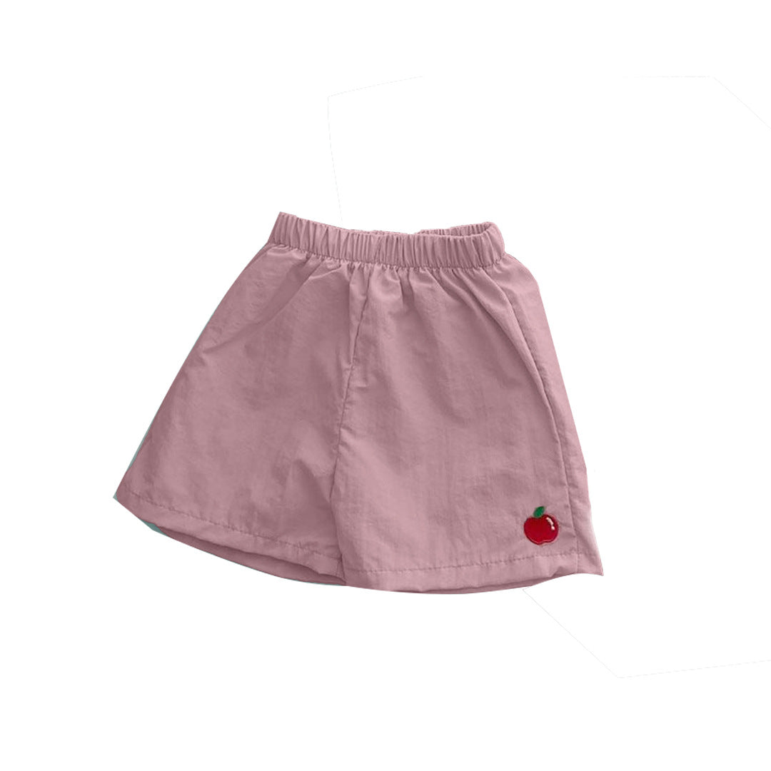 Baby Fruit Embroidered Cotton Shorts – Lightweight Summer Beach Toddler Shorts for Boys & Girls, Comfy Casual Outfit for Park & Playdates