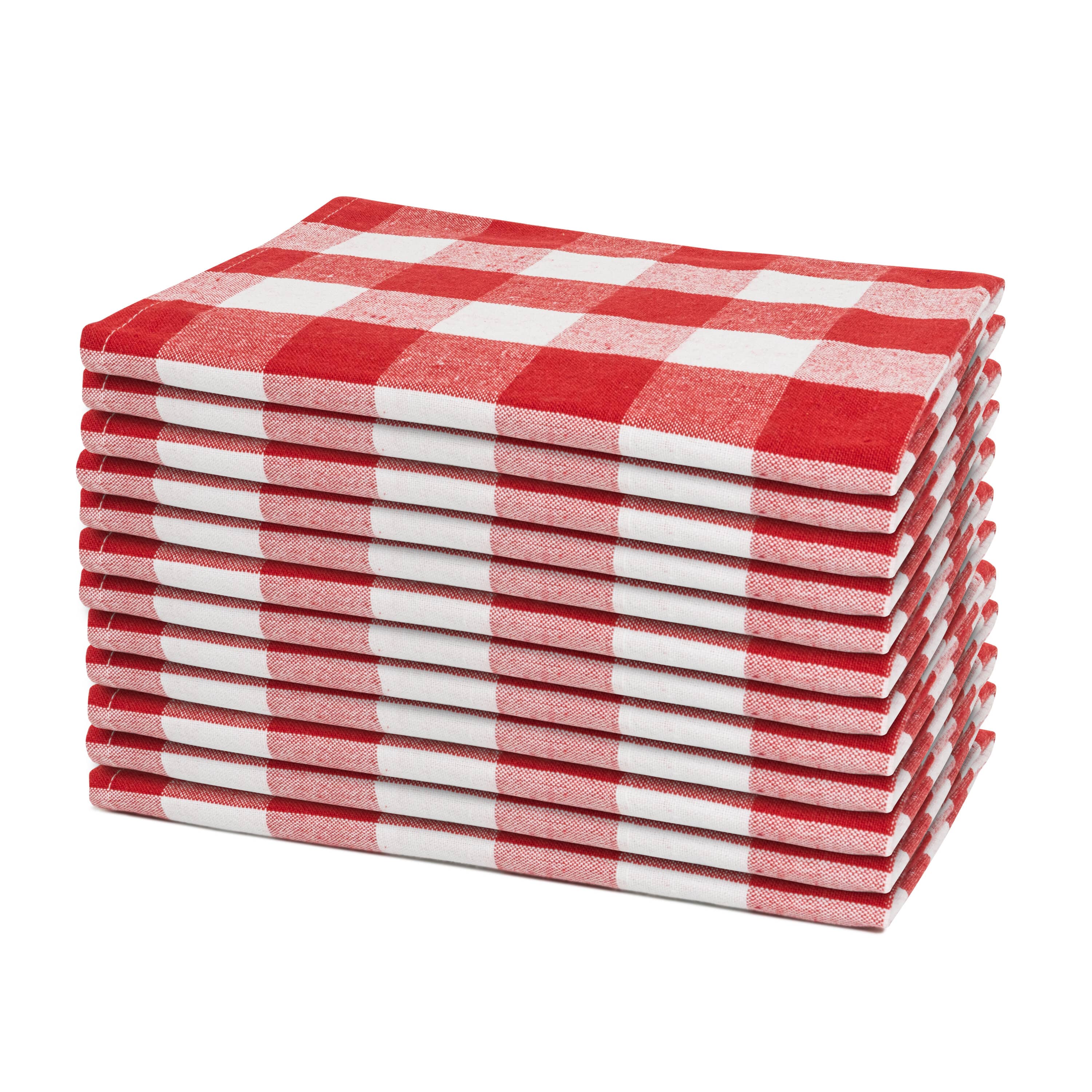 12-Pack Large Plaid Cotton Dinner Napkins - 100% Cotton, Hemmed Edges, 20"x20" for Elegant Table Settings
