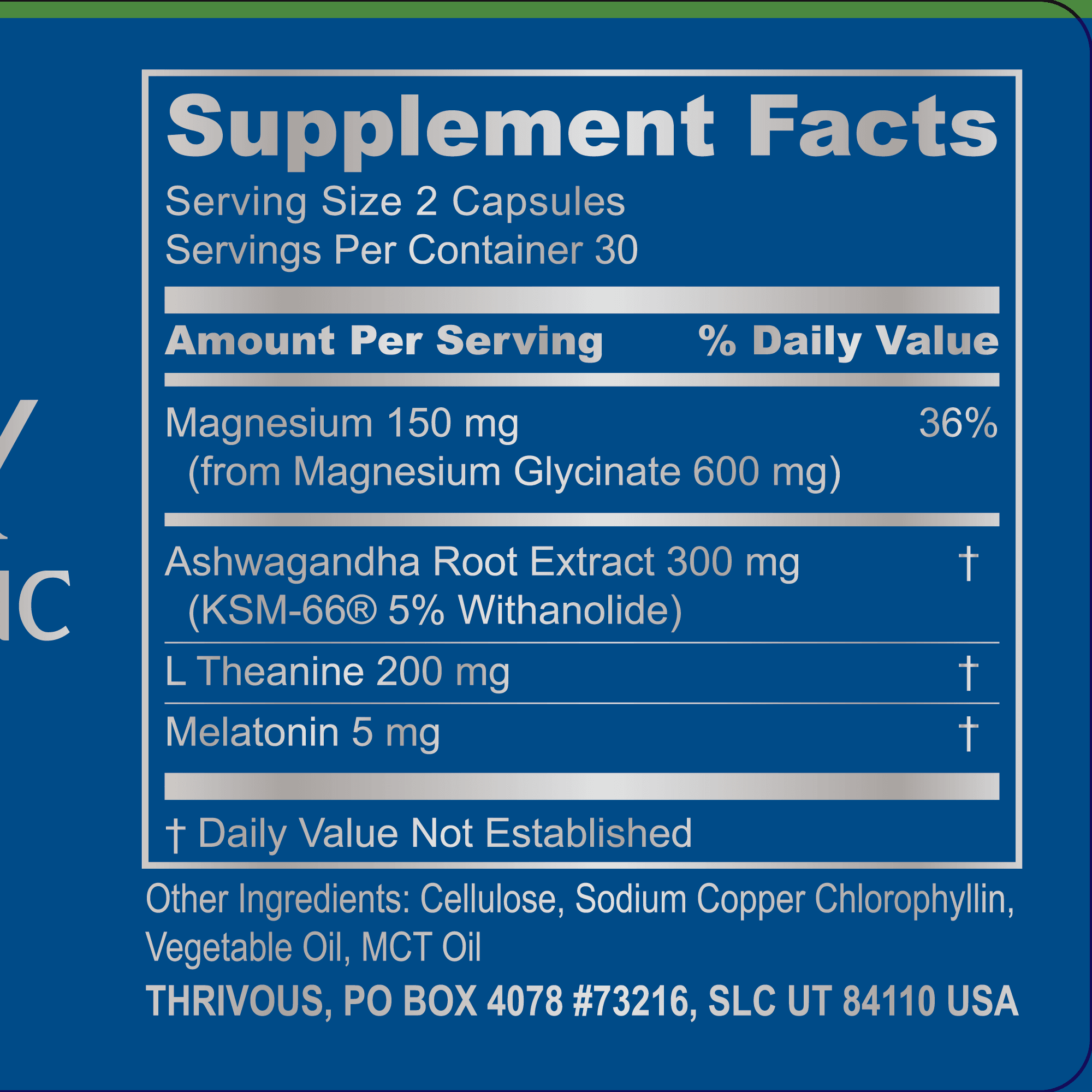 Serenity Nightly Nootropic – Advanced Sleep & Relaxation Supplement with Ashwagandha, L-Theanine, Magnesium Glycinate & Melatonin – 60 Capsules
