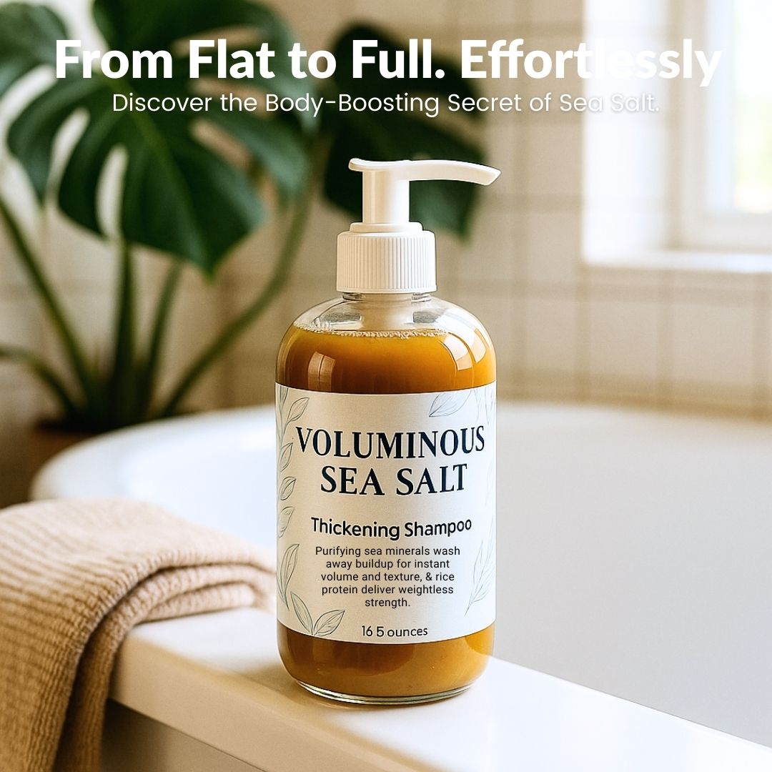 Voluminous Sea Salt Thickening Shampoo & Conditioner Set for Fine & Flat Hair - Sulfate-Free, Silicone-Free, Color-Safe