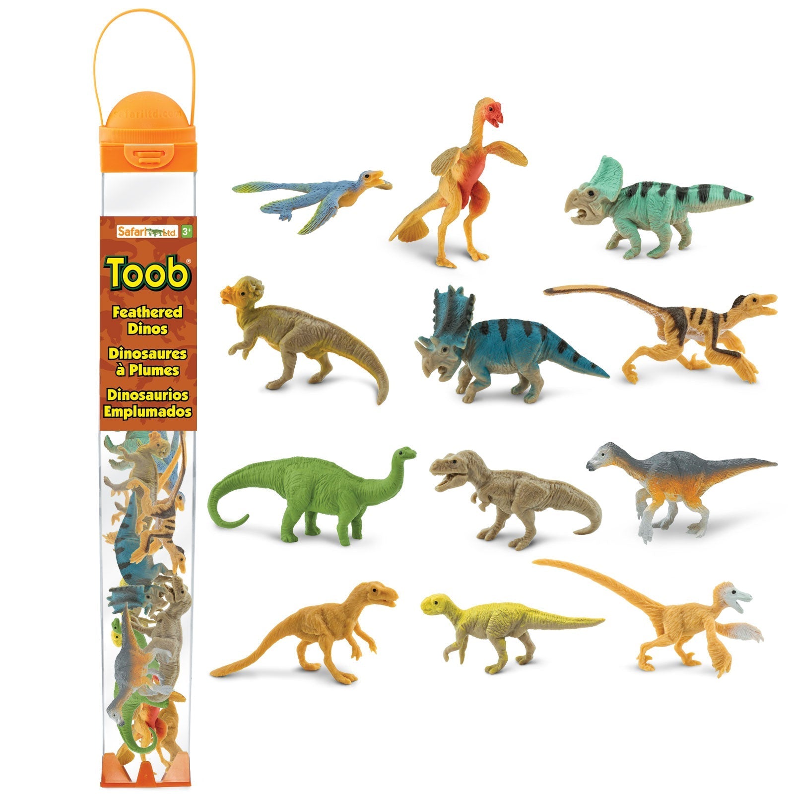 Feathered Dinosaur Figurine Set - Realistic Montessori Educational Toys for Kids 