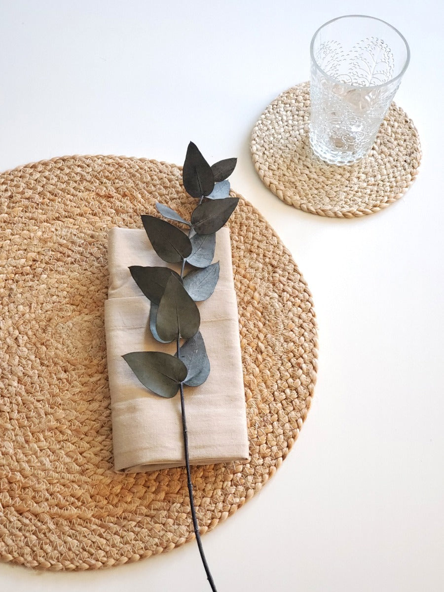 "Eco-Friendly Jute Coaster Set - Handcrafted Natural Drink Protection"