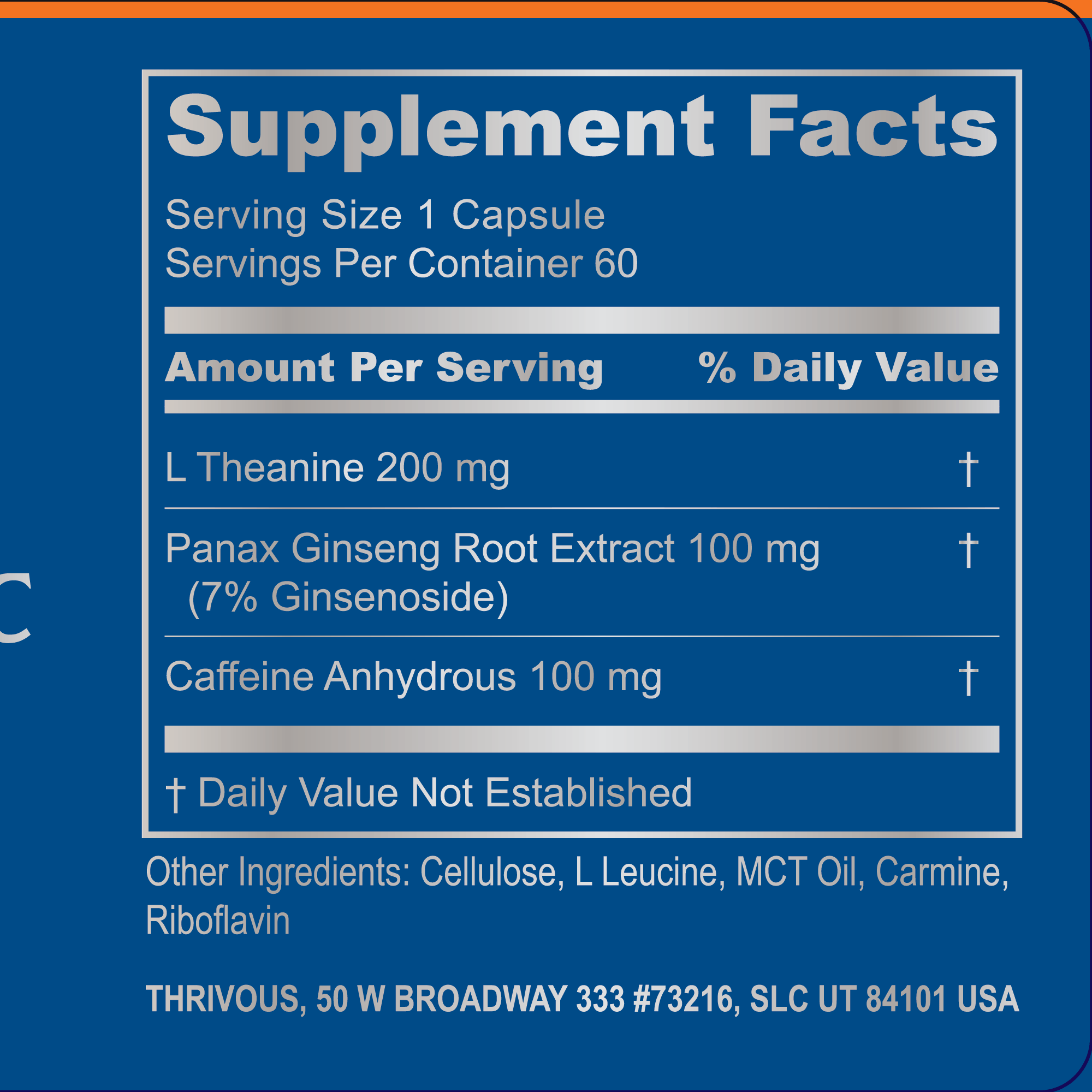 Surge Acute Nootropic – Natural Brain Booster with Caffeine, L-Theanine & Panax Ginseng for Energy, Focus & Mental Performance – 60 Capsules